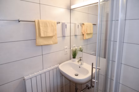 Badezimmer mit Dusche und WC